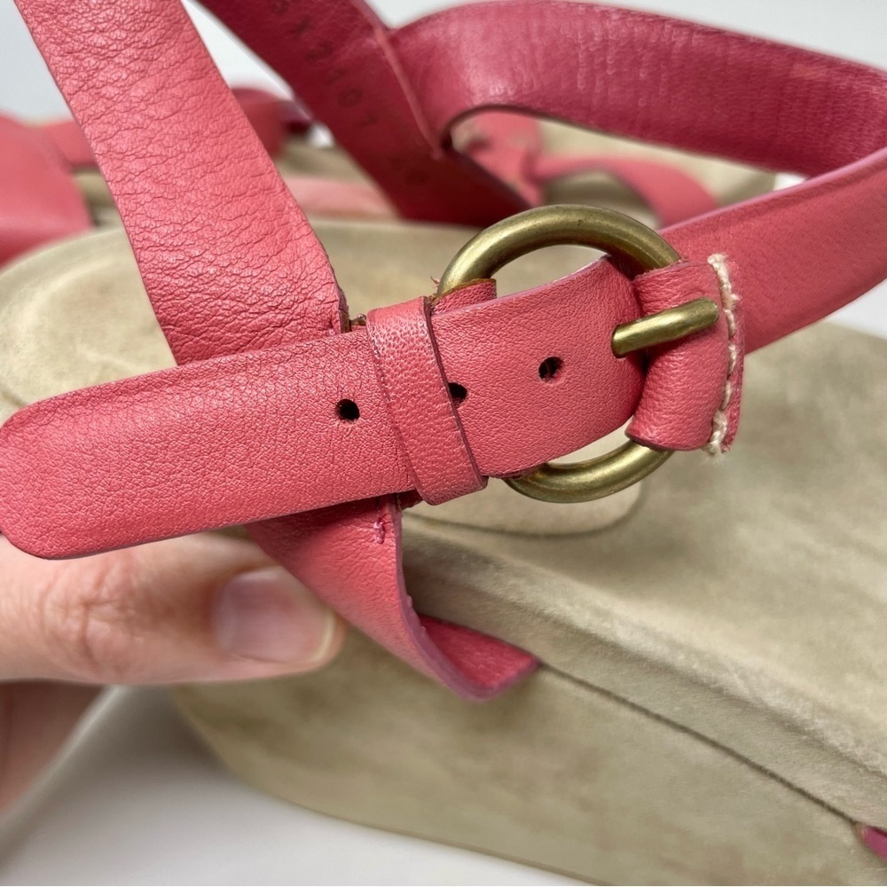 New Miu Miu Pink Leather Flatform Sandals Size 40 - Picture 9 of 14